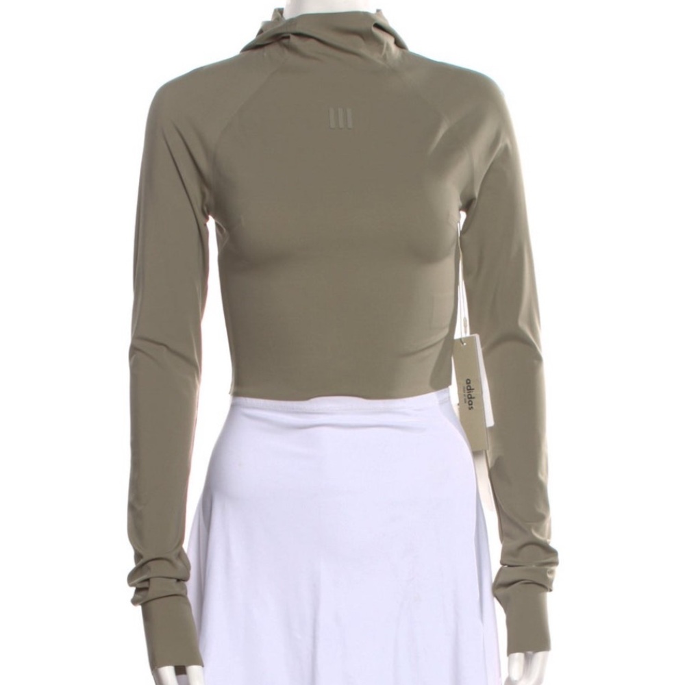 Adidas Women's Khaki Long Sleeve Hoodie